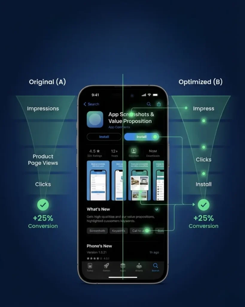 Optimización de conversión en App Store y Google Play para apps
